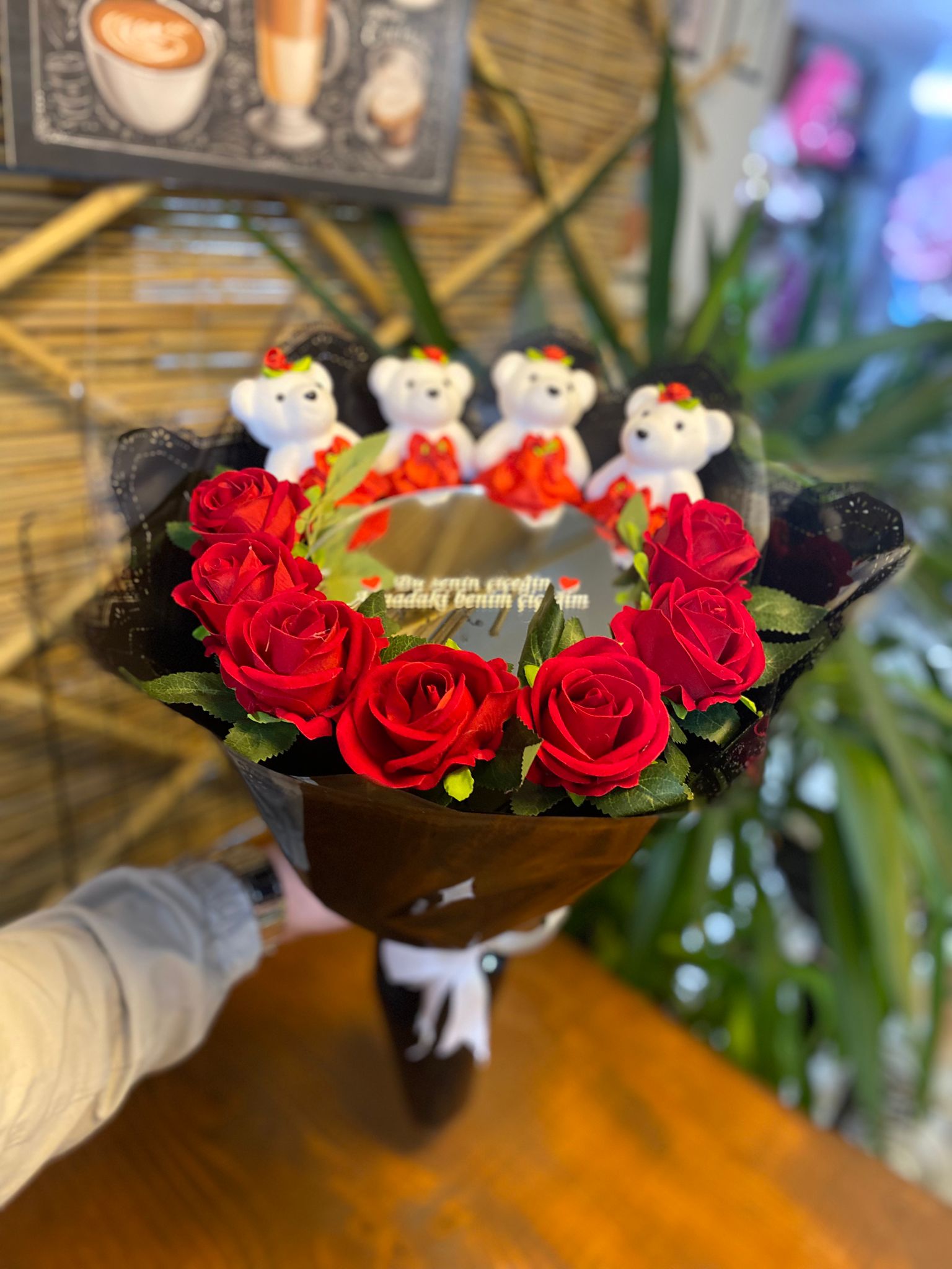 Kırmızı Gül Aynalı Buket